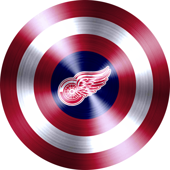 Captain American Shield With Detroit Red Wings Logo vinyl decal